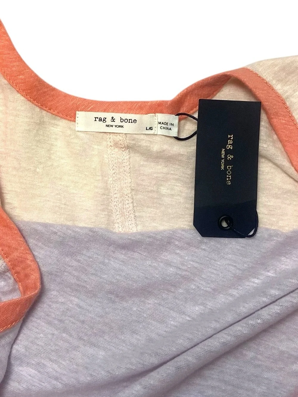 NWT Rag & Bone Linen Ringer Tank Top Large - Picture 3 of 9
